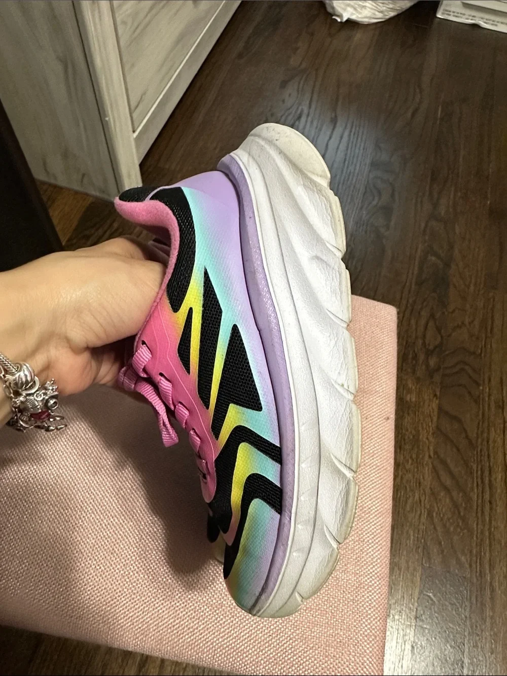 The Children's Place Pink Rainbow Trim Kids Sneakers